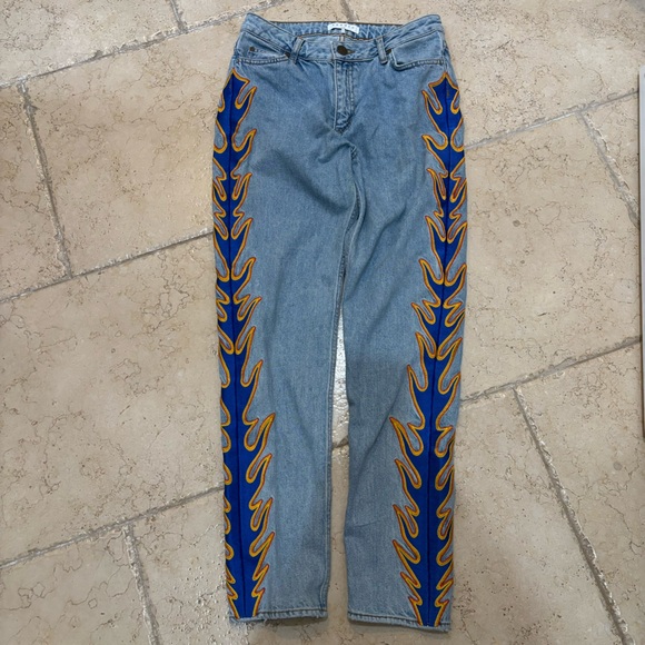 SANDRO PARIS flame jeans high rise straight leg light blue denim size 6 … - Picture 5 of 13